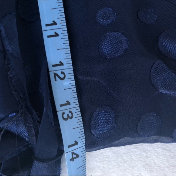 NY Collection see through size PM dark blue short sleeves belt prom dress - Picture 12 of 13